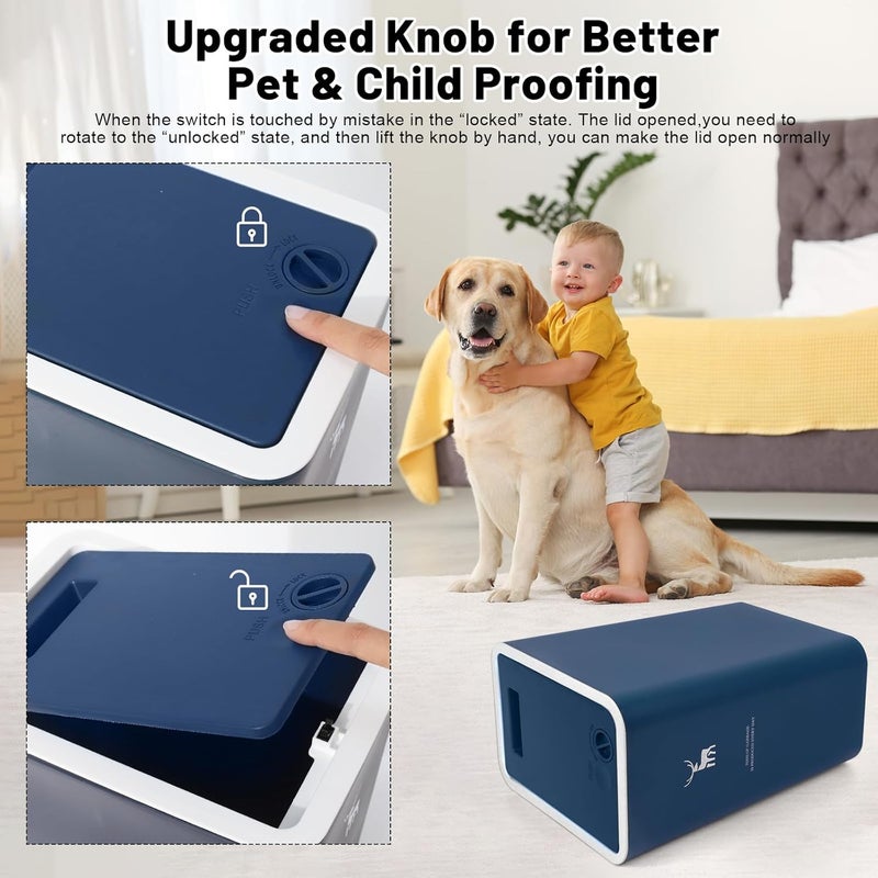 XPIY Trash Can with Lid, 2 Pack 4 Gallons/15 Liters Garbage Can with Press Top, Small Trash Can Dog Proof, Plastic Trash Bin, Waste Basket for Bathroom|Kitchen|Bedroom|Office (2, Blue) - Image 2
